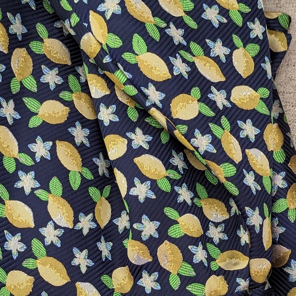J crew lemon print trumpet skirt blue yellow fitted size XS 0 - Picture 4 of 7